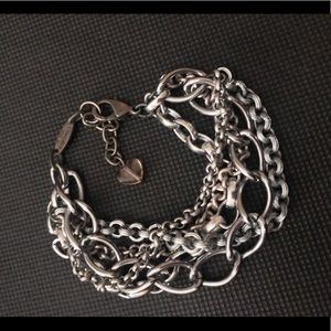 Sabika silver tone chains bracelet